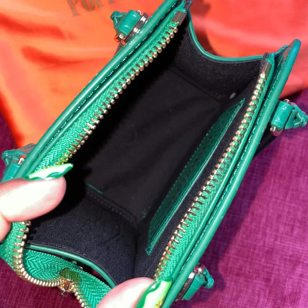 Poppy Lissiman Crikey BB Mini Bag — Grass Green Faux Croc - Picture 5 of 5